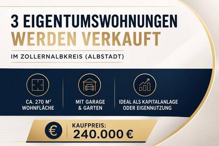 3 Eigentumswohnungen in Albstadt (Zollernalbkreis) zu verkaufen