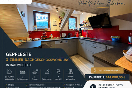 Ruhige 3-Zimmer-Dachgeschosswohnung mit Balkon & Carport – Kapitalanlage mit Potenzial - Bad Wildbad