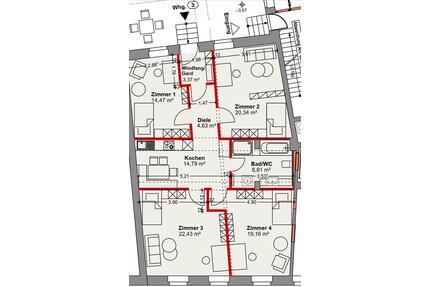 Wohnung Möbliert 4 Zimmer Montagewohnung WG - Hof Altstadt