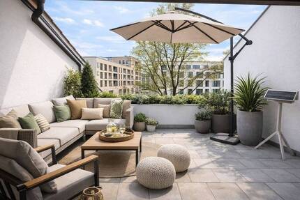Exklusive 5 Zimmer Dachterrassen-Wohnung in attraktiver Lage in Bogenhausen mit Ost- und West- Terrasse - München