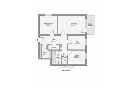 PROVISIONSFREI ZU VERMIETEN 3-Zimmer-Wohnung in TOP-Lage in 71522 Backnang