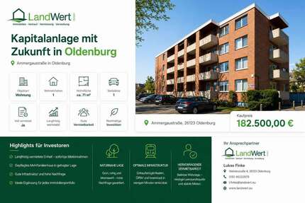 Wohnung zum Kaufen in Oldenburg 182.500,00 € 71.29 m²