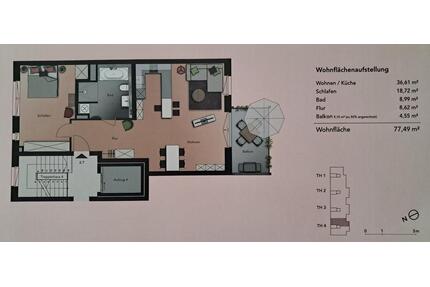 Neuwertige 2-Zimmerwohnung mit Balkon und TG Sellplatz - Fürth Südstadt