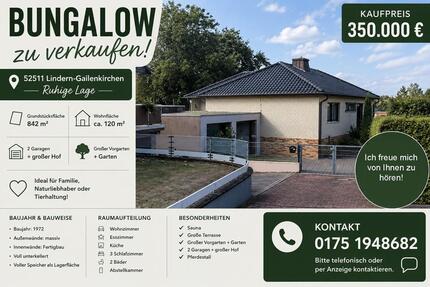 Haus in Lindern zu verkaufen - 350.000,00&nbsp;EUR Kaufpreis, ca.&nbsp; 120,00&nbsp;m&sup2; in Geilenkirchen (PLZ: 52511)
