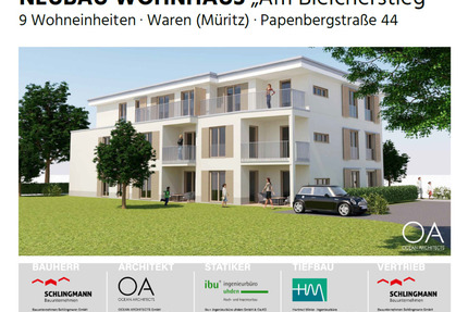 Eigentumswohnungen in den Wohngärten Bleicherstieg Waren (Müritz) - Wohnung 1 - Erdgeschoss