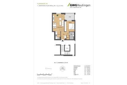 Wohnung zum Mieten in Metzingen 477,68 € 56 m²