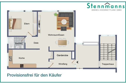 2-ZIMMER-EIGENTUMSWOHNUNG IN GUTER LAGE AM STADTZENTRUM VON RADEVORMWALD, PROVISIONSFREI !