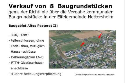Grundstück zu verkaufen in Nettersheim-Zingsheim 126.940,00 € 1154 m²