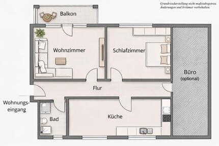 Zentrale Wohnung (2+1 Zimmer) mit Balkon in Gronau (Leine)