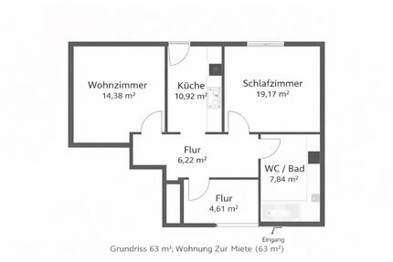 Wohnung Mietwohnung - 580,00&nbsp;EUR Kaltmiete, ca.&nbsp; 63,00&nbsp;m&sup2; in Attendorn (PLZ: 57439)