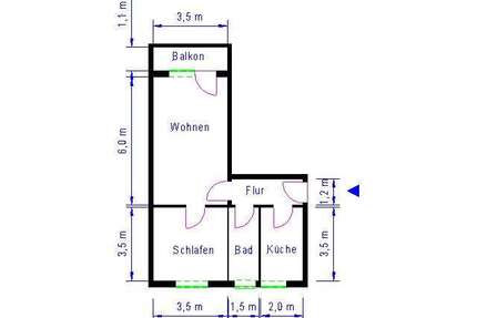 Wohnung zum Mieten in Magdeburg 306,96 € 51.16 m²