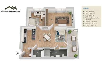 Wohnung zum Mieten in Ulm-Wiblingen 1.150,00 € 68.98 m²