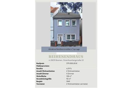 Wunderschönes Reihenendhaus als Renditeobjekt... - Bremen Gröpelingen