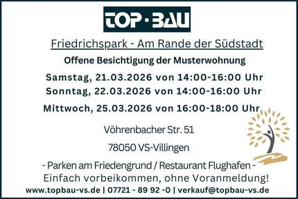 Friedrichspark Haus A5: Großer Wohnbereich, sonnige West-Terrasse mit kleinem Garten, Tageslichtbad - Villingen-Schwenningen