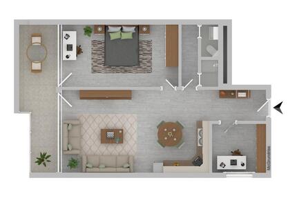 63,73 qm Wohn-Oase mit Einbauküche, Balkon u. Stellplatz - Bielefeld Mitte