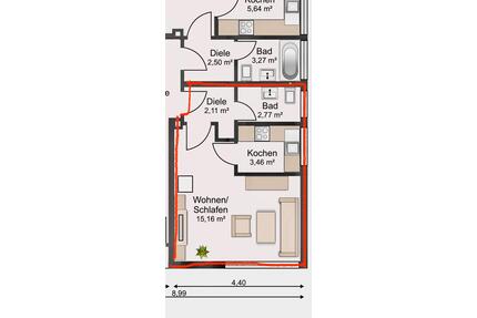 1 Zimmer Apartment Wohnung - 570,00&nbsp;EUR Kaltmiete, ca.&nbsp; 25,00&nbsp;m&sup2; in Jülich (PLZ: 52428)