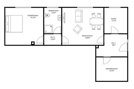 Ruhige 2-Zimmer-ELW (59 m²) mit Stellplatz und Küche - Mehren