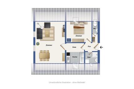 2 Zimmer Wohnung - 650,00&nbsp;EUR Kaltmiete, ca.&nbsp; 56,00&nbsp;m&sup2; in Göppingen (PLZ: 73037) Bruckwasen
