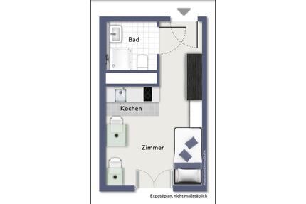 möblierte Studentenwohnung (27,17 m²) in Heidelberg Bahnstadt