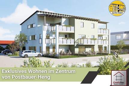 L(i)ebenswertes Wohnen im Zentrum von Postbauer-Heng mit KfW40 QNG: 3,5-Zimmer-Wohnung mit Terrasse und Gartenanteil