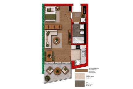 Erstbezug | Moderne 1 Zimmer Whg mit EBK & TG Stellplatz 2. OG - Dorfen
