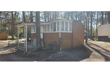 Dauercamping Bauwagen mit Anbau wie Bungalow 8x4m am See - Lebus