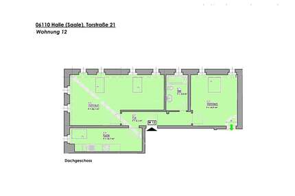Wohnung zum Mieten in Halle 495,00 € 62.8 m²