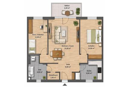 Gemütliche 3-Zimmer-Wohnung mit Balkon in ruhiger Lage – Detmold