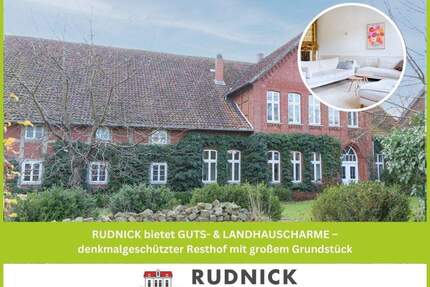 RUDNICK bietet GUTS- & LANDHAUSCHARME - denkmalgeschützter Resthof mit großem Grundstück - Wölpinghausen