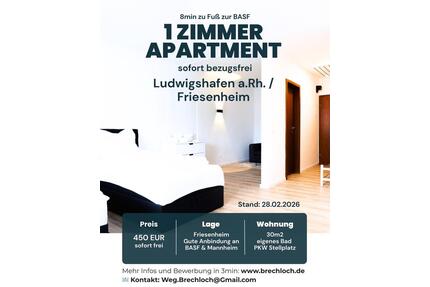 1 Zimmer Apartment Ludwigshafen Friesenheim -Wohnung Mietwohnung - Worms