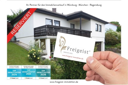 *reserviert* Wohnen mit Weitblick – schöner Bungalow mit Untergeschoss in ruhiger Feldrandlage - Arnstein