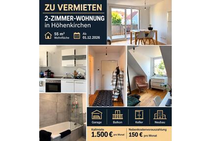 2-Zimmer-Wohnung in Höhenkirchen – Neubau mit Balkon & Garage - Höhenkirchen-Siegertsbrunn