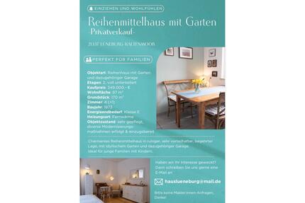 Charmantes Reihenhaus mit Garten Privatverkauf - Lüneburg Ebensberg