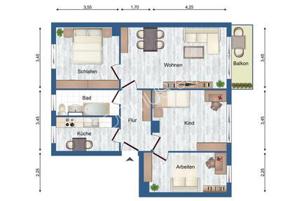 Annaburg NEU- frisch renovierte 4 Zimmer mit Balkon und Einbauküche!