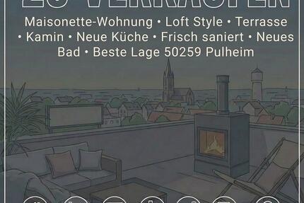 Von PRIVAT: sanierte Maisonette, Dachterrasse & Kamin, alles neu - Pulheim