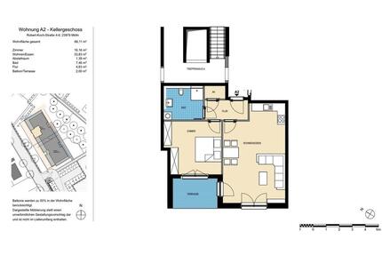2-Zimmer-Wohnung mit Terrasse - 860,00&nbsp;EUR Kaltmiete, ca.&nbsp; 66,11&nbsp;m&sup2; in Mölln (PLZ: 23879)
