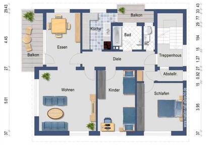 4-Zi. Wohnung | Kamin | 2 Balkone | Garage | 98 m² - Backnang