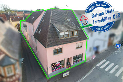 DIETZ: Vermietetes (362qm) Wohn- & Geschäftshaus: 4 Wohneinheiten, 2 Ladenlokale & Gewölbekeller! - Großostheim