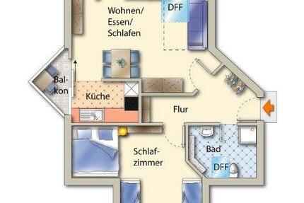 Helle 2 Zimmer Wohnung in Delbrück Mitte