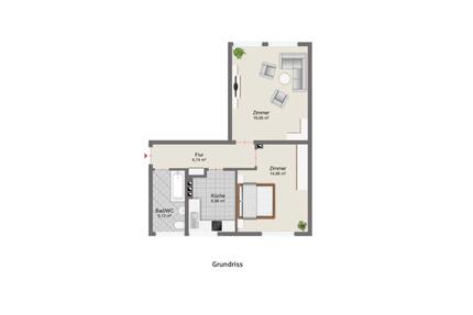 Helle 2-Zimmer-Wohnung mit Einbauküche & Badewanne - Peine