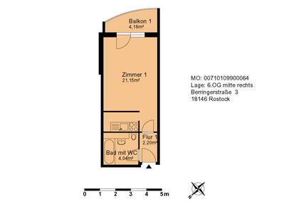 Perfekt für Azubis & Studenten - 205,00&nbsp;EUR Kaltmiete, ca.&nbsp; 29,48&nbsp;m&sup2; in Rostock (PLZ: 18146) Alt Bartelsdorf