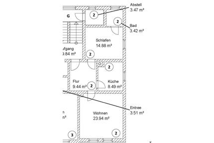 Wohnung 1OG - 2Zi - 99.000,00&nbsp;EUR Kaufpreis, ca.&nbsp; 60,10&nbsp;m&sup2; in Coswig (PLZ: 01640)
