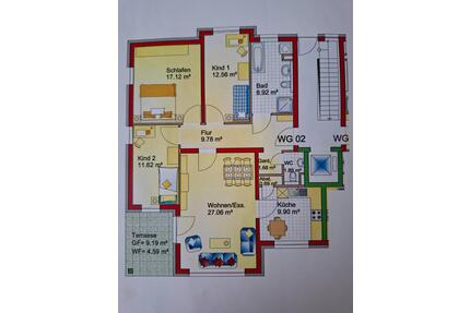 Schöne 5ZKBWc Wohnung in HD-WIEBLINGEN ab ca. Mitte April - Heidelberg Pfaffengrund