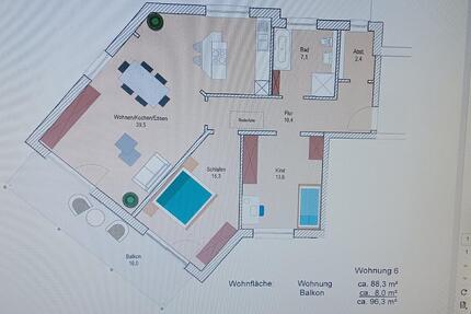 Sonnige 3 Zi whg 96 qm, großer Balkon in Körle keine Haustiere