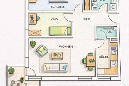 3-Zimmer-Küche-Bad mit Balkon, 92421 SAD - Schwandorf