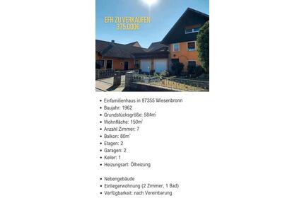 Einfamilienhaus zu verkaufen - 375.000,00&nbsp;EUR Kaufpreis, ca.&nbsp; 150,00&nbsp;m&sup2; in Kleinlangheim (PLZ: 97355)