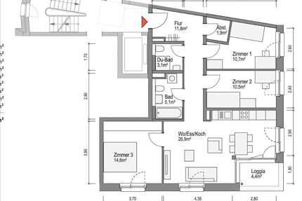 Wohnung zum Mieten in Bamberg 1.125,00 € 86.8 m²