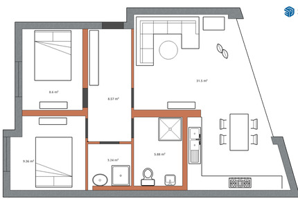 Wohnung in VarnaBulgarien - 650,00&nbsp;EUR Kaltmiete, in Rostock (PLZ: 18057) Hansaviertel
