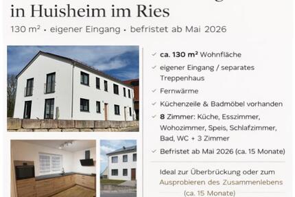 Neubauwohnung in Huisheim - 900,00&nbsp;EUR Kaltmiete, ca.&nbsp; 130,00&nbsp;m&sup2; in Huisheim (PLZ: 86685)