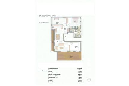 Frankfurt, modernes Penthouse-Glück: 4 Zimmer, 2 Dachterrassen - Frankfurt am Main Niederrad